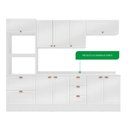 Ver imagem 5 de Cozinha Pérola com Tampo e Rodapé 5 Peças Torre Quente Aéreo 3 Portas Basculante Balcão 120 e de 80 