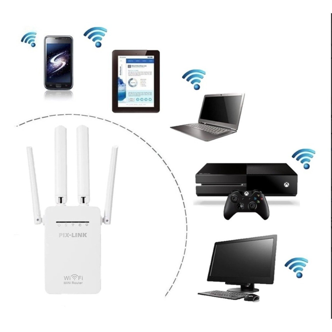 Repetidor Roteador Wifi Amplificador de Sinal wireless 4 Antenas 1200mbps Lv-wr09 - 3