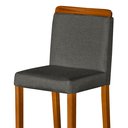 Ver imagem 5 de Kit 3 Banquetas Dubai Alta Bar Luxo Pés em Madeira Maciça Área Gourmet Balcão Sacada Hall Cor Cinza