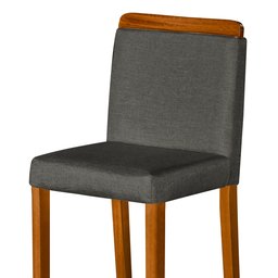 Kit 3 Banquetas Dubai Alta Bar Luxo Pés em Madeira Maciça Área Gourmet Balcão Sacada Hall Cor Cinza - 5
