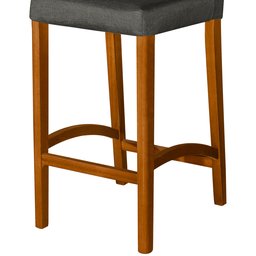 Kit 3 Banquetas Dubai Alta Bar Luxo Pés em Madeira Maciça Área Gourmet Balcão Sacada Hall Cor Cinza - 6