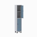 Ver imagem 3 de Armário Locker Guarda Volume Aço Light 2 Portas 34,5x179,5cm com Prateleira Interna Cinza/Azul