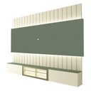 Ver imagem 3 de Estante para TV e Home Theater até 90 Polegadas com Vidro Reflecta 100% MDF 227cmx251,5cm Led Soberano Verde