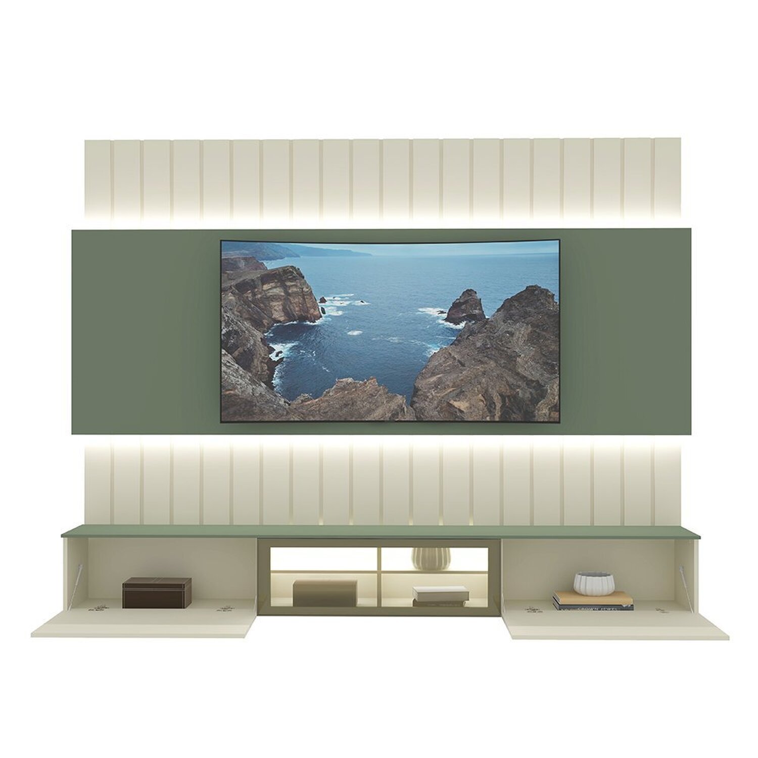 Estante Home para Tv até 85 Polegadas com Led 230cm Soberano Reflecta - 3