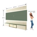 Ver imagem 6 de Estante para TV e Home Theater até 90 Polegadas com Vidro Reflecta 100% MDF 227cmx251,5cm Led Soberano Verde