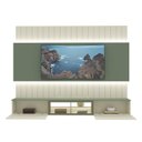Ver imagem 4 de Estante para TV e Home Theater até 90 Polegadas com Vidro Reflecta 100% MDF 227cmx251,5cm Led Soberano Verde