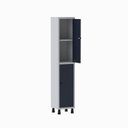 Ver imagem 3 de Armário Locker Guarda Volume Aço Light 2 Portas 34,5x179,5cm com Prateleira Interna Cinza/Azul