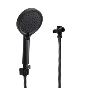 Ducha Manual Redonda em Abs C/ Desviador Preto Fosco