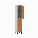 Ver imagem 3 de Armário Locker Guarda Volume Aço Light 2 Portas 34,5x179,5cm com Prateleira Interna Cinza/Laranja