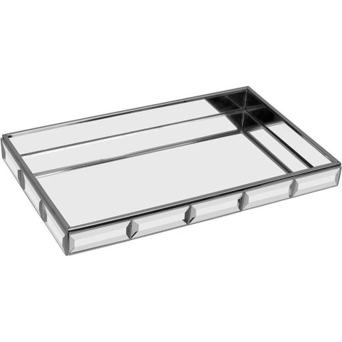 Bandeja Decorativa Enfeite para Servir Home&co Vidro 3x15x25cm Transparente