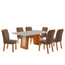 Ver imagem 2 de Mesa de Jantar Carolina Tampo 180cm MDF com Vidro Canto Copo e 6 Cadeiras Melissa