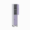 Ver imagem 3 de Armário Locker Guarda Volume Aço Light 2 Portas 34,5x179,5cm com Prateleira Interna Cinza/Lilás