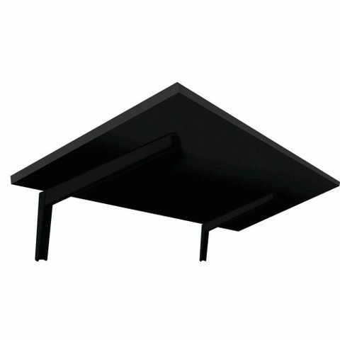 Mesa Dobrável Prat-k Retangular 1,5x40x60cm Preta Fosca Moderna Prat-k