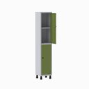 Ver imagem 3 de Armário Locker Guarda Volume Aço Light 2 Portas 34,5x179,5cm com Prateleira Interna Cinza/Verde
