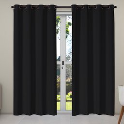 Cortina Blecaute Veda Luz Janela 4,00 Sala Quarto Preto - 1