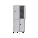 Ver imagem 3 de Armário Locker Guarda Volume Aço Light 4 Portas 69x179,5cm com Prateleira Interna Cinza/Branco