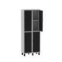 Ver imagem 3 de Armário Locker Guarda Volume Aço Light 4 Portas 69x179,5cm com Prateleira Interna Cinza/Preto