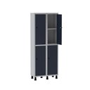 Ver imagem 3 de Armário Locker Guarda Volume Aço Light 4 Portas 69x179,5cm com Prateleira Interna Cinza/Azul