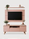 Ver imagem 4 de Rack para TV com Painel e Prateleira 150cm Retro MDF Rosa Dallas - On Móveis