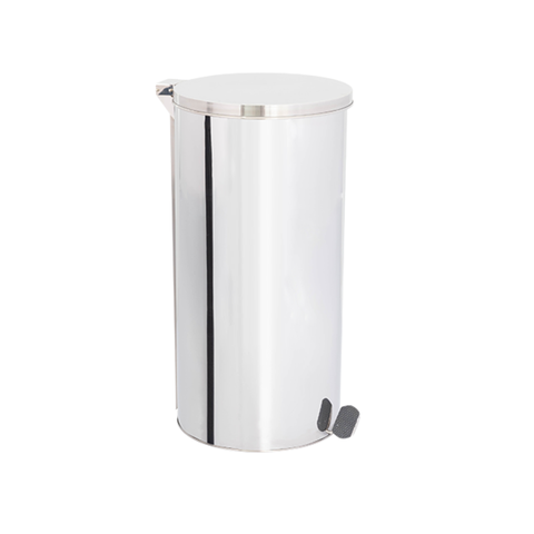 Lixeira em Aço Inox 75l Pedal Redonda