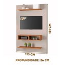 Ver imagem 3 de Painel para Tv até 50 Byte com Nicho e 2 Prateleiras Off White / Mel Off White / Mel