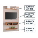 Ver imagem 2 de Painel para Tv até 50 Byte com Nicho e 2 Prateleiras Off White / Mel Off White / Mel