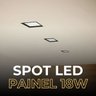 Plafon Painel Embutir de Led Preto Quadrado 18w Recuado Bivolt Branco Neutro 4000k - 2