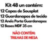 Kit Mesa 12 Capas Sousplat 12 Bases 12 Guardanapos 12 Anéis - 4