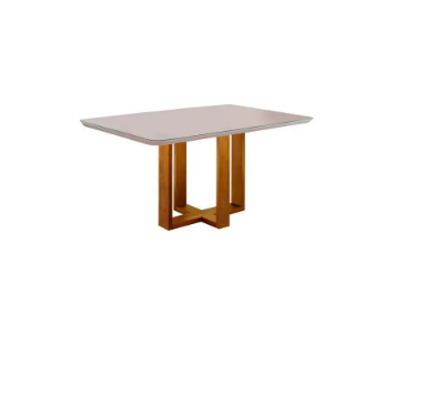 Mesa de Jantar Lisy Tampo Mdf e Vidro Off 120x80 com 4 Cadeiras de Madeira Maciça Safira Bege - 3