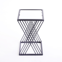 Ver imagem 3 de Mesa Pequena de Centro/canto com Tampo de Vidro 45x27x27 Preto
