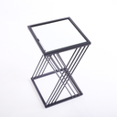 Ver imagem 5 de Mesa Pequena de Centro/canto com Tampo de Vidro 45x27x27 Preto