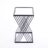 Mesa Pequena de Centro/canto com Tampo de Vidro 45x27x27 Preto - 3