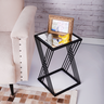 Mesa Pequena de Centro/canto com Tampo de Vidro 45x27x27 Preto - 2