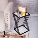 Ver imagem 2 de Mesa Pequena de Centro/canto com Tampo de Vidro 45x27x27 Preto