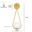 Ver imagem 1 de Arandela Luminária Gota Globo 12 Cm Moderno Dourado Fosco Bf Decor Arandela Gota Globo 12