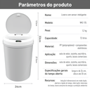 Ver imagem 5 de Lixeira Automática Cinza com Sensor Inteligente À Prova D'água 12l, sem Toque, Recarregável Via Usb