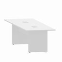 Ver imagem 4 de Mesa de Reunião 300cm X 90cm com Tampo Bipartido e 2 Caixas para Tomadas F5 Office Cor:branco