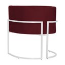 Ver imagem 4 de Poltrona Luana Suede Bordo Base Branca Sala Luxo - Fm