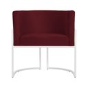 Ver imagem 3 de Poltrona Luana Suede Bordo Base Branca Sala Luxo - Fm
