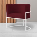 Ver imagem 6 de Poltrona Luana Suede Bordo Base Branca Sala Luxo - Fm
