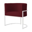 Ver imagem 2 de Poltrona Luana Suede Bordo Base Branca Sala Luxo - Fm