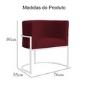 Ver imagem 7 de Poltrona Luana Suede Bordo Base Branca Sala Luxo - Fm