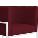 Ver imagem 5 de Poltrona Luana Suede Bordo Base Branca Sala Luxo - Fm