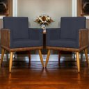 Ver imagem 2 de Kit 12 Poltronas Decorativas para Escritório Lis Corino e Suede Cores Pé Palito