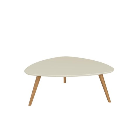 Mesa de Centro para Sala 88,5cm com Pés Torneados em Madeira Cor:louro com Luna