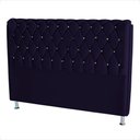 Ver imagem 2 de Cabeceira de Cama Box Londres King 195 Cm Suede Botão de Strass Azul Marinho do Lar Móveis e Decoraç