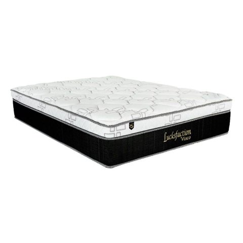 Colchão Casal Luckspuma Espuma Visco Molas Ensacadas MasterPocket Lucksfaction Black Euro Pillow (138x188x36