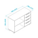 Ver imagem 3 de Rack em Mdp 1 Prateleira 4 Gavetas e 4 Pés com Rodízio Brv Móveis