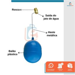 Torneira de Boia Zamac Reforçado Balão Plástico Garden 3/4 - 2