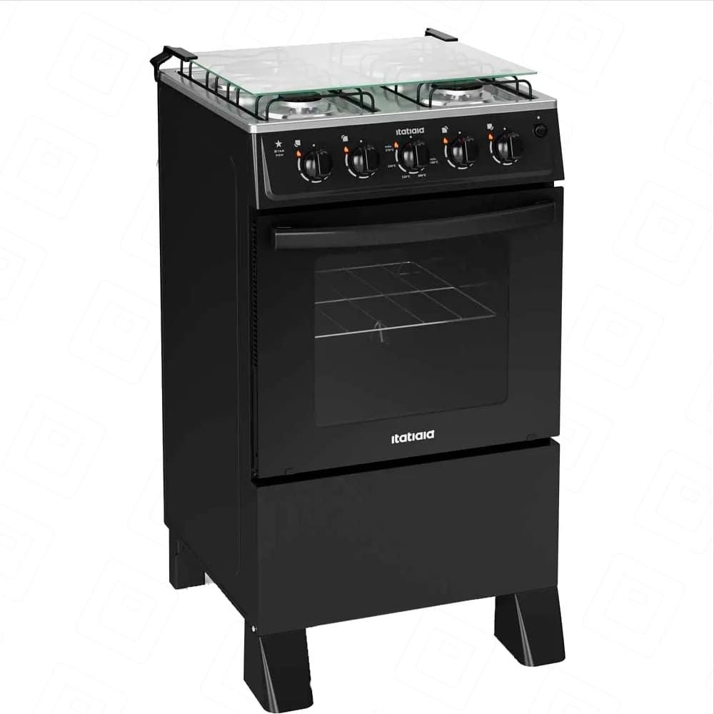 Fogão À Gás Itatiaia Star New 4 Bocas Mesa Inox Forno 48 Litros -preto - 5